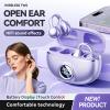 Clip-On Open-Ear Wireless Bluetooth 5.4 Earbuds & Bone Conduction Headphones - Noise Cancelling Mic, Waterproof, Ergonomic Design for Small Ears, Glasses Wearers, Running, Sports & Workouts (Purple) view 3