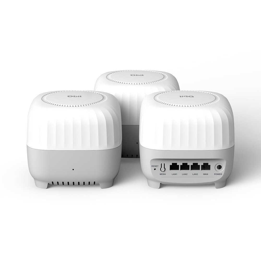DBIT AC1200 Whole Home Mesh WiFi System, Covers up to 6,000 Sq Ft, Dual-Band 1200Mbps Mesh Network for 90 Devices, Replaces Wireless Router and WiFi Extender, 4 Gigabit Ports per Unit (D-MAC3, 3-Pack)