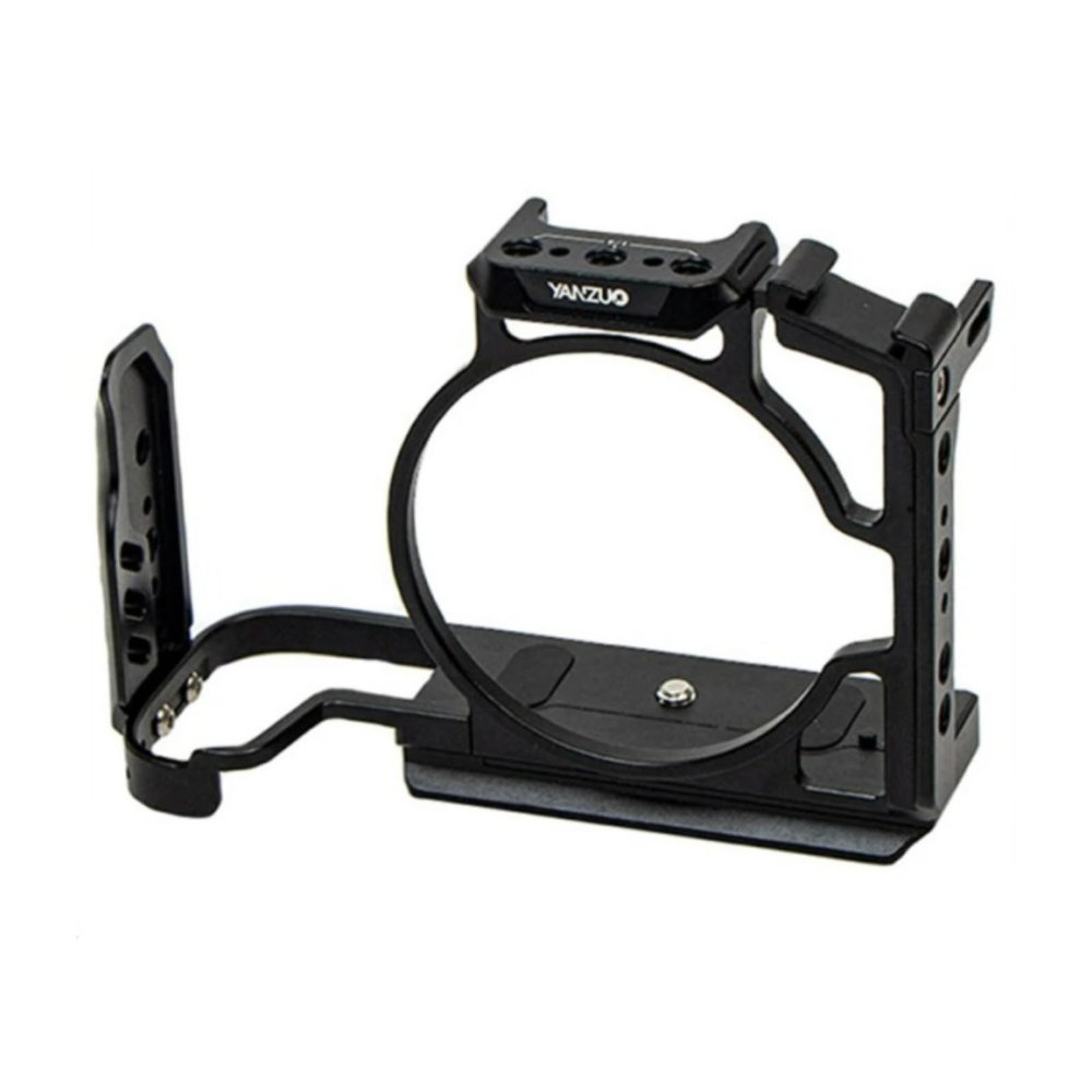 Camera Cage for Canon EOS R8 RP Camera Protection Frame with 1/4 Screw Holes Cold Shoe Cameras Bracket (Black)