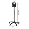 Floor-Standing Mobile Monitor Stand, Adjustable Height 43.3"-59", 14"-32" Monitor Mount with 5 Rolling Wheels, Holds Up to 44lbs, Universal VESA Mount view 2