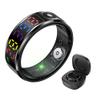 ZiCOWAY R12 Color Display Screen Smart Ring for Men Women,5ATM Waterproof Fitness Tracker with 24/7 Heart Rate/Sleep/Steps Detection,Medical Grade Metal Case,Compatible with iOS and Android view 1