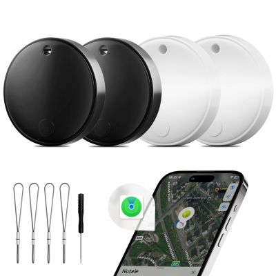Nutale 2025 Bluetooth Tracker Smart Finder for Apple Find My[Apple MFi CertifiediOS Only], iPhone Tags Key Finder Luggage Tracker for Bags, Luggage, Wallet, Bicycle (2 Black & 2 White)