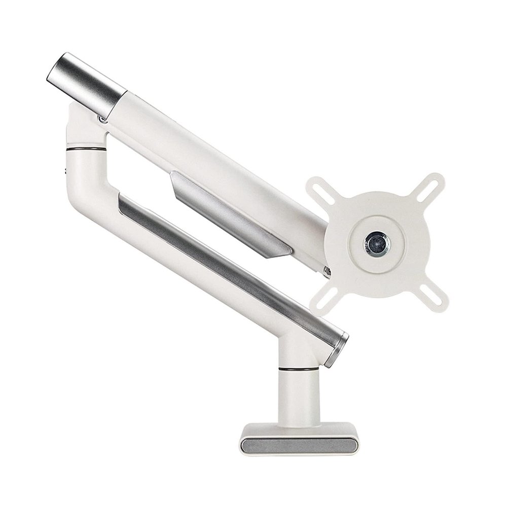 Adjustable Single Monitor Desk Mount for 17"-32" Screens, Gas Spring Monitor Stand with Clamp/Grommet, Holds 2-9kg, White