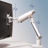 Adjustable Single Monitor Desk Mount for 17"-32" Screens, Gas Spring Monitor Stand with Clamp/Grommet, Holds 2-9kg, White view 3
