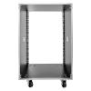 16u Av Rack Case with Wheels, Metal Studio Rack Cabinet with Built-in Handles,Wheel Claw Nails Locking Swivel Caster Wheels, Telecom, Equipment Rack for Indoor Use in Ktv Rooms, Conference Rooms view 2
