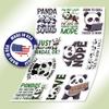 10pcs Panda Sticker Sheet, Cute and Lovely Vinyl Decals for Animal Lovers, and Kawaii Fans, Waterproof, UV-Resistant, for Laptop, Water Bottle, Journal, Notebook, Lunchbox, Phone Case view 3