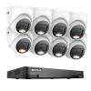 ANNKE 1080P Security Camera System, 16CH 4K DVR with AI Motion Detection, 8X 2MP (19201080) Add-on Wired White Turret Cams with Smart Color Night Vision, IP67, Compatible with Alexa, No HDD view 1