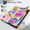 MEEgoodo Case for Samsung Galaxy Tab A11 Plus 2026/A9 Plus 11 inch 2024, A11+ Smart Tablet Cases with Trifold Stand+Soft TPU Back Shell+Smart Auto Wake/Sleep,Pattern Stickers view 3