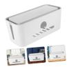 Happyyami Practical Power Cord Storage Box Lid Wire Organizer Cable Management Holder for Home view 3