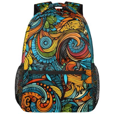 Backpack Mexican Colored Patterns Book Bags Laptop Backpacks Lightweight Multipurpose Daypack for Men Women Travel Hiking