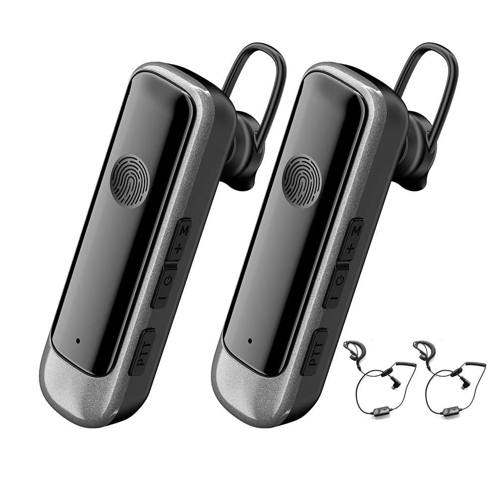 CBCBTWO N3S MAX Earhook Walkie Talkie, Mini Two Way Radio with Earpiece,Wearing Method Ear Hook or Clip Collar,Type-C Charging,Small Walkie Talkies Long Range for Restaurant (2 Pack)