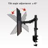 Adjustable Gas Monitor Arm Stand for 13"-32" Screens, Single Desk Mount, C-Clamp/Grommet Installation, Holds Up to 19.8lbs, Black view 3