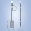 BaotyJie 4 in 1 Card Reader Aluminum Alloy Easy to Use Replacement High Speed Transmission Multifunctional Gray USB C, USB 3.0, SD, TF view 4