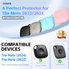 (4-Pack) Silicome Case for Tile Mate 2024, Waterproof Tile Mate Holder Full Body Protective Cover Compatible with Life360 Mate Tile Tracker with Keychain (Black/Off White/Pink/Sky Blue) view 2