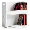 CroBlissful 2 Set Wooden DVD Storage Box DVD Storage Shelf Holder Solid Wood Cassette Tape Display Organizer with Carrying Handle for CD, Movie Cases, Each Organizer Can Store up to 26 Boxes (White) view 1