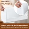 CroBlissful 2 Set Wooden DVD Storage Box DVD Storage Shelf Holder Solid Wood Cassette Tape Display Organizer with Carrying Handle for CD, Movie Cases, Each Organizer Can Store up to 26 Boxes (White) view 4