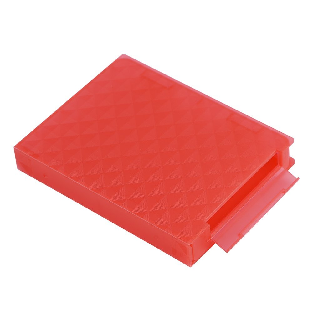 2.5 Hard Case SSD Anti Static Disk Storage Box Shockproof Dust Proof Non Slip (Not Inclube Hard Disk) (Red)