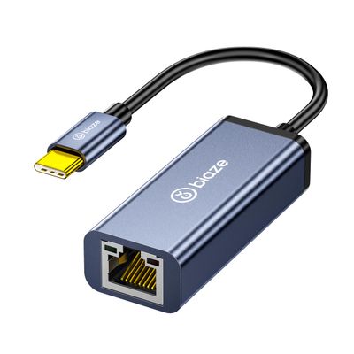 Biaze USB-C to Ethernet Adapter Gigabit RJ45, 1000Mbps USB C Network Converter for Nintendo Switch/Laptop/MacBook/Steam Deck/Tablet/Mobile, Plug and Play Wired Network Adapter