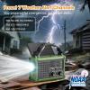 Raynic 12000mAh Emergency Weather Radio, AM/FM/NOAA Solar Hand Crank Radio with 2X Panel, USB & USB-C Charging, LED Flashlight, Reading Light & SOS for Power Outages, Hurricane, Storms, Camping view 2
