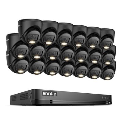 ANNKE 1080P Security Camera System, 32CH 3K Lite DVR Recorder with AI Motion Detection, 20x 2MP (19201080) Add-on Wired Black Turret Cams with Smart Color Night Vision, 3.6mm Lens, No Hard Drive