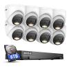 ANNKE 1080P Security Camera System, 16CH 4K DVR with AI Motion Detection, 8X 2MP (19201080) Add-on Wired White Turret Cams with Smart Color Night Vision, IP67, Compatible with Alexa, 6TB HDD view 1
