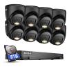 ANNKE 1080P Security Camera System, 16CH 4K DVR with AI Motion Detection, 8X 2MP (19201080) Add-on Wired Black Turret Cams with Smart Color Night Vision, IP67, Compatible with Alexa, 8TB HDD view 1