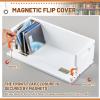 CroBlissful 2 Set Wooden CD Storage Box Holder Shelf Cassette Tape Display Racks with Carrying Handles, Organizer Shelf for Movie Cases, DVDs, Each Set Can Store up to 36 Pcs CDs (White) view 3