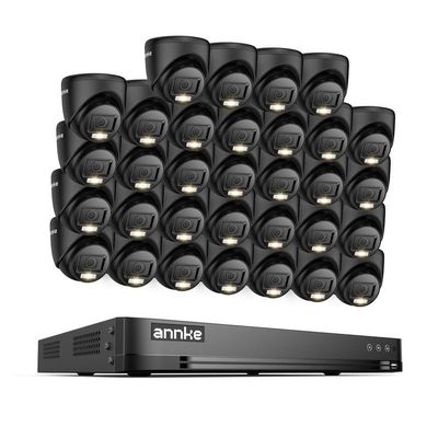 ANNKE 1080P Security Camera System, 32CH 3K Lite DVR Recorder with AI Motion Detection, 32x 2MP (19201080) Add-on Wired Black Turret Cams with Smart Color Night Vision, 3.6mm Lens, No Hard Drive