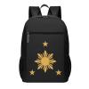 AMZJHGWEU Philippines Filipino Sun and Stars Flag Travel Laptop Backpack, Business Anti Theft Slim Sturdy Laptops Backpacks, College Computer Bag Gift for Men & Women Fits 17 Inch Notebook,Black view 1