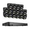 ANNKE 1080P Security Camera System, 16CH 4K DVR with AI Motion Detection, 16x 2MP (19201080) Add-on Wired Black Turret Cams with Smart Color Night Vision, IP67, Compatible with Alexa, No HDD view 1