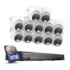ANNKE 1080P Security Camera System, 32CH 3K Lite DVR Recorder with AI Motion Detection, 12x 2MP (19201080) Add-on Wired White Turret Cams with Smart Color Night Vision, 3.6mm Lens, 8TB Hard Drive view 1