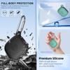 (4-Pack) Silicome Case for Tile Mate 2024, Waterproof Tile Mate Holder Full Body Protective Cover Compatible with Life360 Mate Tile Tracker with Keychain (Black/Off White/Blue/Green) view 3