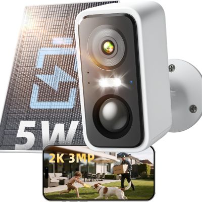 Outdoor Camera Wireless with XL Solar Panel- Security Cameras Wireless Outdoor 2K/3MP & 16 Zoom, 2-Way Audio, AI Motion Detection, Spotlight Color Night Vision, Siren Alarm Used for Home Security