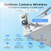 Outdoor Camera Wireless with XL Solar Panel- Security Cameras Wireless Outdoor 2K/3MP & 16 Zoom, 2-Way Audio, AI Motion Detection, Spotlight Color Night Vision, Siren Alarm Used for Home Security view 2