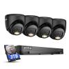 ANNKE 1080P Security Camera System, 16CH 4K DVR with AI Motion Detection, 4X 2MP (19201080) Add-on Wired Black Turret Cams with Smart Color Night Vision, IP67, Compatible with Alexa, 3TB HDD view 1