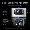 eufy PoE Bullet-PTZ Cam S4, NVR Wired Add On Cam, Requires eufy NVR, 4K UHD Triple Lens, 360 Pan and Tilt, 8X Hybrid Zoom, AI Tracking, Red and Blue Light, PoE Plug and Play, 24/7 Recording view 2