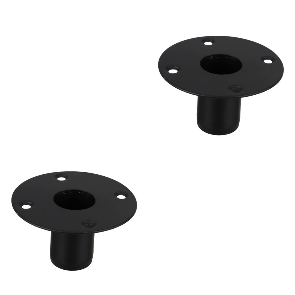 Garneck 2pcs Speaker Stand Base Replacement Heavy Duty Iron Bracket Audio Support Design Wear-Resistant Spray Finish
