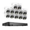 ANNKE 1080P Security Camera System, 16CH 4K DVR with AI Motion Detection, 12x 2MP (19201080) Add-on Wired White Turret Cams with Smart Color Night Vision, IP67, Compatible with Alexa, No HDD view 1