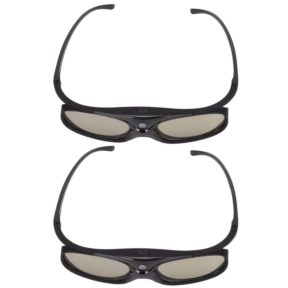 144Hz DLP Link 3D Glasses High Definition No Ghosting for DLP Link Projector 3D Active Glasses Black2Pcs for Home Theater Entertainment