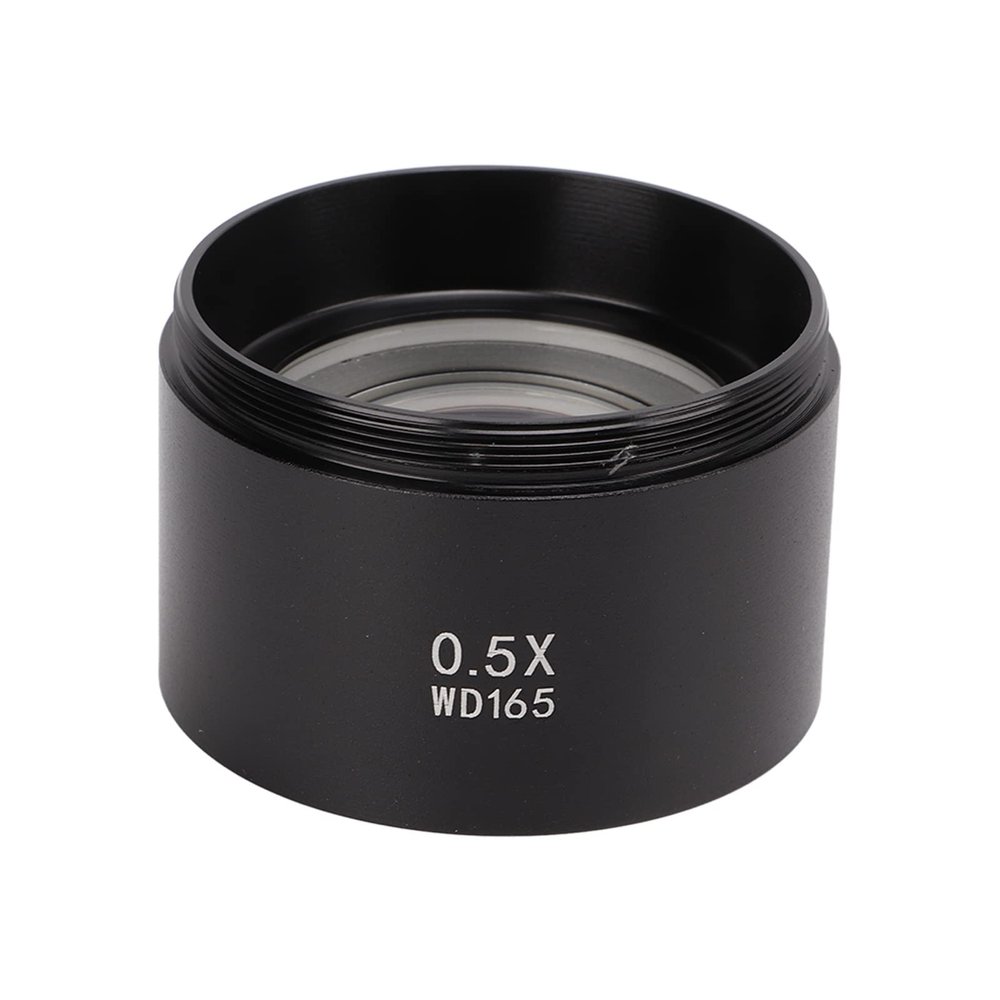 0.3X to 0.7X Microscope Lens with Clear Imaging, Optical Glass Metal Body Objective Lens for Trinocular Microscopes (0.5X)