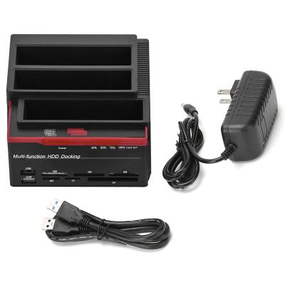 Mtlavishness 2.5 Inch and 3.5 Inch Dual Bay USB3.0 SATA IDE HDD Docking Station with Offline Clone Function for Easy Data Management and Transfer Suitable for Multiple Operating