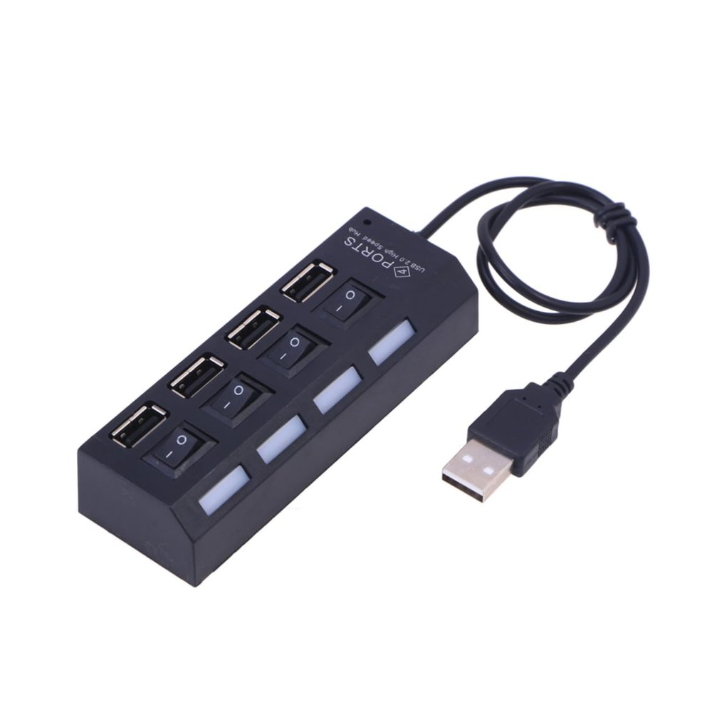 Happyyami USB Port Hub Splitter with Independent High Speed Data Transfer Up to Mbps Compatible with for Laptop and Black
