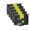 5PK/10PK Label Tape Compatible with TZ TZe-231 131 631 Laminated Label Cassettes for Label Maker 12mm(5PK-Black on Yellow) view 1