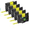 5PK Compatible Black On White 12mm Label Tape for H110 Label Printers TZE-231 TZ 131 631 241(5PK Black on Yellow) view 1