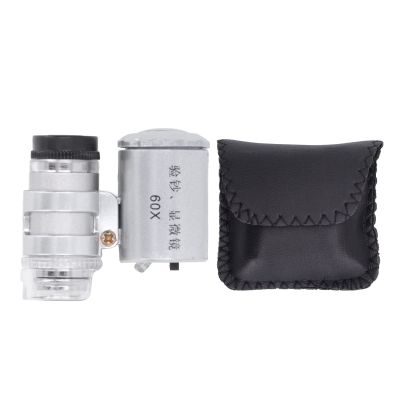 Baxnore 60X Pocket Microscope with Light, Adjustable Focals Length Optical Lens, Portable Magnifier Tool for Inspection Stamp Collectors