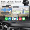 10.26" Portable Carplay Screen for Car, 4K HD Car Stereo Touch Screen with Apple CarPlay and Android Auto, 4K Dash Cam, 1080P Backup Camera, Mirror Link, Voice Control, Bluetooth, GPS, AUX/FM view 3