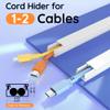 Delamu 236in Cord Hider, Professional Cable Cover Kit for Wall, TV Wire Hider for Wall Mounted TV, Raceway Cover on Management Wires, Cable Concealer, 0.59'' H x 0.40'' W, White view 3