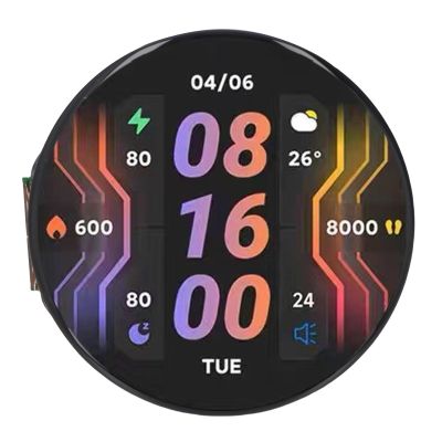 1.46" Round Display Development Board for ESP32S3R8 Xtensa 32Bit LX7 Processor, 412412 Pixel, 16.7M Color, ESP32S3R8 Development Board Support Up to 32G