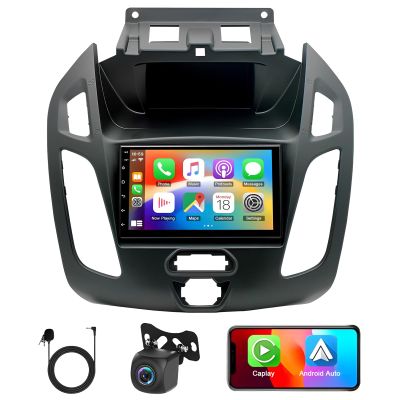 4+64G 7 inch Car Radio Stereo for Ford Transit Custom 2018-2022, 1080P Double Din Touch Screen Car Audio Receiver with w/carplay Andriod 14 Auto, w/Bluetooth, GPS, SWC, WiFi, HD Backup Camera