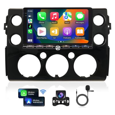 Car Radio Stereo for Toyota FJ Cruiser 2006-2020 Replacement Carplay Android Auto GPS Navigation Tesla Style with DSP in Dash Headunit Multimedia Player Backup Camera 64G